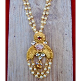 Antique Chand Pendant Set with Jhumkas